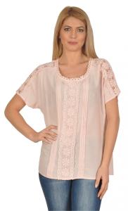 Bluza roz cu broderie 51110R