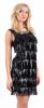 Rochie neagra scurta cu franjuri jrm1845n