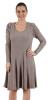 Rochie tricotata cu maneci incretite 377 bej I