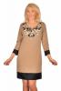 Rochie bej cu broderie piept 201090b