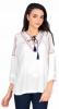 Bluza casual alba bumbac cu broderie