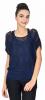 Bluza casual bleumarin dantela cu