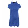 Pulover rochie tricotata albastra F0856