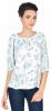 Bluza casual alba cu imprimeu flori bleu b56flb