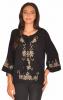 Bluza de ocazie neagra cu margele aplicate fe141n