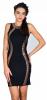 Rochie neagra scurta cu aplicatii aurii y625