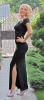 Rochie lunga neagra din bumbac 2750N