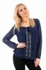 Bluza albastra voal cu siret 7331