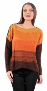 Pulover maro tricotat cu fir lame 251634