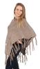 Poncho online tricotat bej 7690B