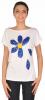 Tricou alb cu imprimeu floare paiete