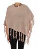 Poncho tricotat cu fir ecru