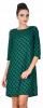 Rochie tunica casual verde cu buline negre r85v