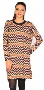 Rochie pulover casual imprimata zig-zag 9598