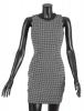 Rochie model sarafan alb cu negru 9282