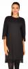 Rochie casual neagra cu franjuri