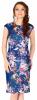 Rochie casual bleumarin scurta cu imprimeu hawai 2852BM