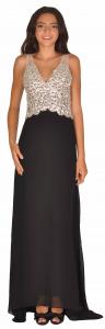 Rochie de ocazie neagra lunga cu paiete mari W1001