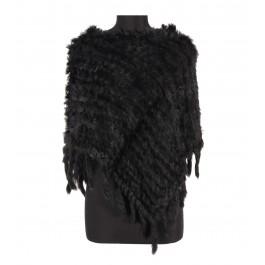 Poncho tricotat negru 021