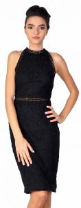 Rochie de ocazie neagra cambrata din dantela W1166N