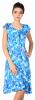 Rochie casual bleu cu buline mari si volane r89b