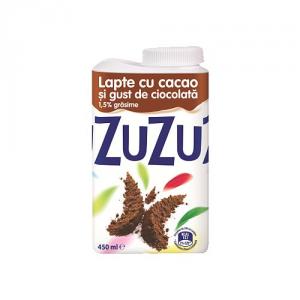 Lapte cu cacao si gust de ciocolata Zuzu 1,5% grasime 450 ml.