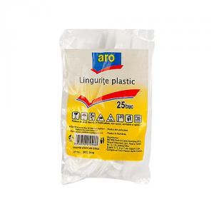 Lingurite albe plastic ARO 25 buc.
