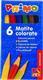 Creioane colorate Primo Morocolor, 9 cm lungime, 6 culori/cutie