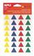 Etichete autoadezive Apli pretaiate, triunghuri in patru culori asortate, 20 x 20 x 20 mm, 28 etiche