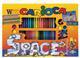 Set creativ Carioca Space, 72 instrumente colorat (tempera, acuarele, markere, creioane)