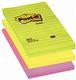 Notite autoadezive Post-it® neon, model liniat, 102 x 152 mm, 100 file