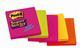 Notite autoadezive Post-it Super Sticky, 76 x 76 mm, 90 file, culori neon asortate, 5 bucati/set