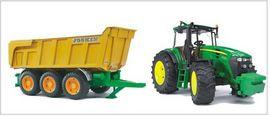 MINIMODELE 1:16 BR7 - JOHN DEERE TRACTOR CU REMORCA - BRUDER