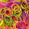 Elastice rainbow loom - neon mix - 300 buc.