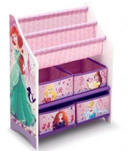 Organizator carti si jucarii cu cadru din lemn Disney Princess