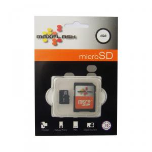 Card memorie MicroSD 4GB MAX Flash, cu adaptor SD