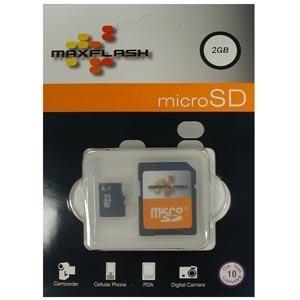 Card memorie MicroSD 2GB MAX Flash, cu adaptor SD