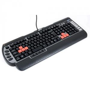 A4Tech G800MU, 3X Fast Gaming Keyboard, USB 2.0 port, Mic & Headset jack, PS/2 (Black) (US layout)