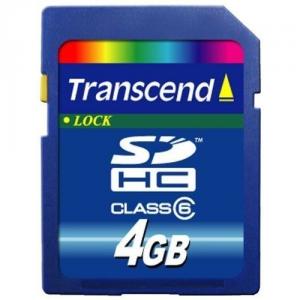 Card memorie Transcend 4GB SDHC, Class 6