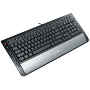 Tastatura Delux Slim Multimedia Silver&amp;Black, silent, USB+PS2, DLK-5108T