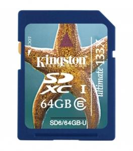 Kingston SDXC 64 GB Class 6 Ultimate (Data transfer rates up to 30 MB/sec. read and up to 20 MB/sec. write)