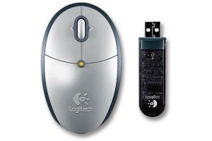Mouse Logitech Cordless Mini Optical pentru notebook, USB, argintiu