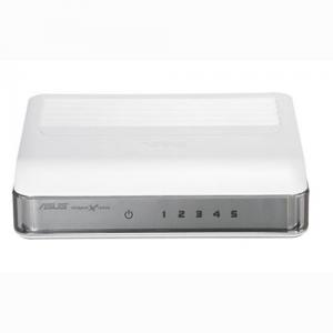 ASUS 5 Port Unmanaged 10/100 Mbps Switch,  White Plastic Housing