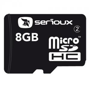 Card microSDHC 8GB SERIOUX, cu adaptor SDHC, class 2