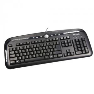 Tastatura Delux Multimedia USB, silver&amp;black, DLK-8100