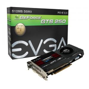 Placa video eVGA nVidia GeForce GTS 250, 512MB, DDR3, 256bit,SLI, PCI-E