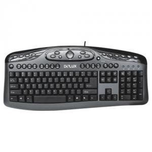 Tastatura Delux Office&amp;Multimedia, black, USB, silent, super design, DLK-7016U