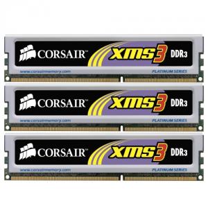 Memorie PC Corsair DDR3 6GB 1333MHz, KIT 3x2, Triple Ch., radiator, XMS3