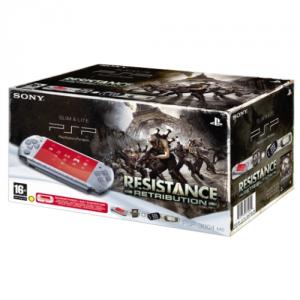Consola PlayStation Portable Mystic Silver + joc Resistance: Retribution + Pouch
