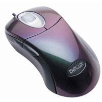 Mouse Delux optic, scroll, 5 butoane, PS2+USB, blue&amp;black, 800cpi, DLM-500BT